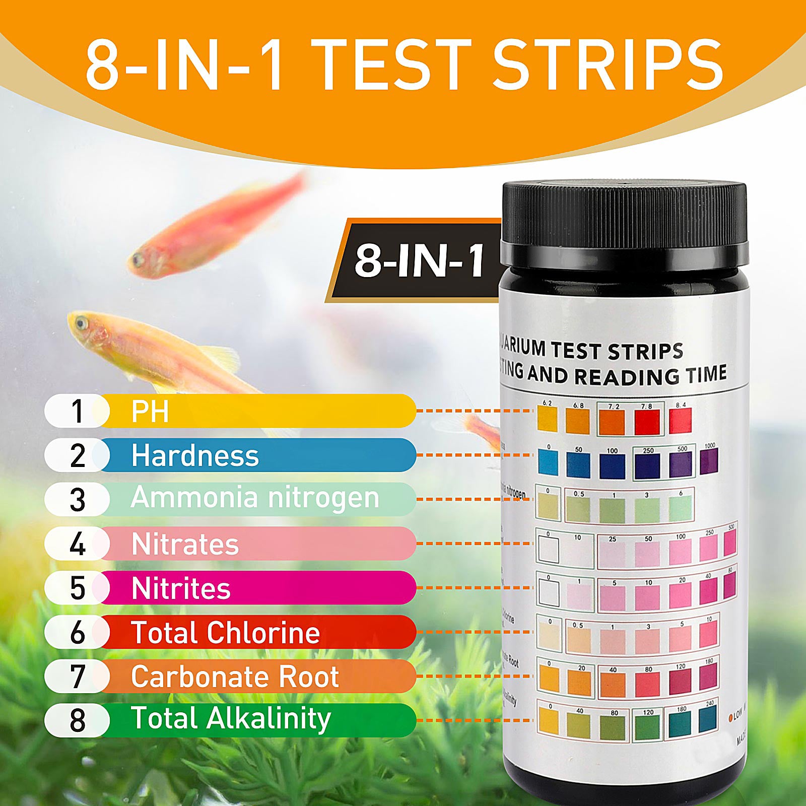 Hygger 8-in-1 Aquarium Test Strips