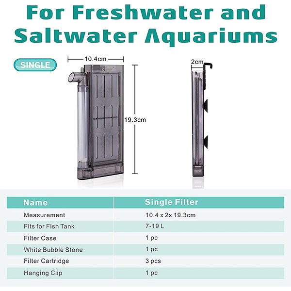 Hygger 2-5 Gallon Air Driven Small Aquarium Fish Tank Filter