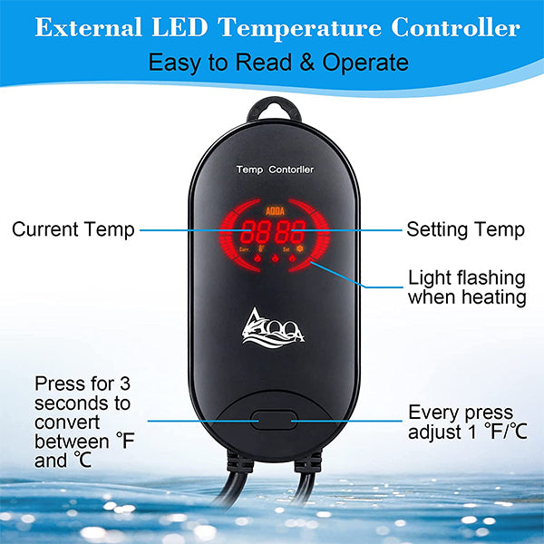 AQQA 500W/800W Submersible Aquarium Heater