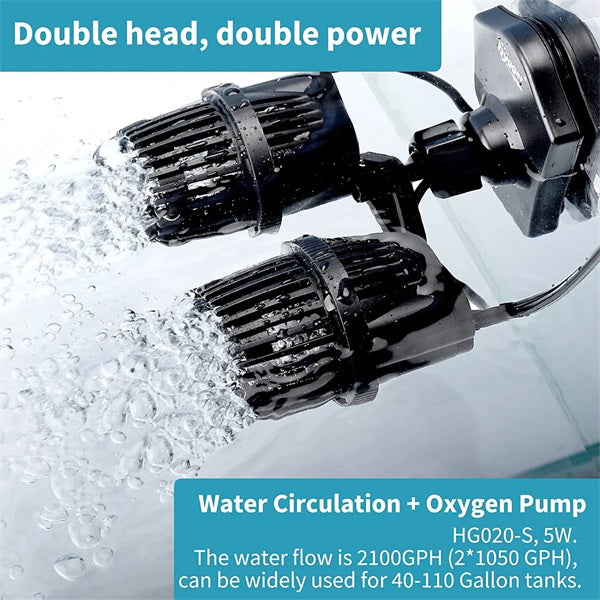 Hygger Double Head Aquarium Wave Maker  Pump