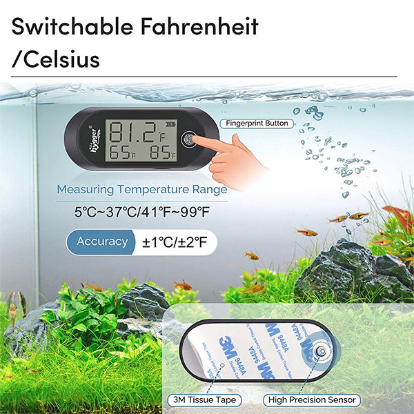 Digital Aquarium Thermometer - Measure Water Temperature