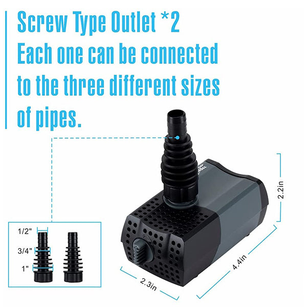 Hygger 10W Outdoor Fountain Submersible Water Pump