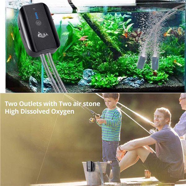 AQQA 012 Multifunctional Rechargeable Aquarium Oxygen Air Pump – Petnanny  Store