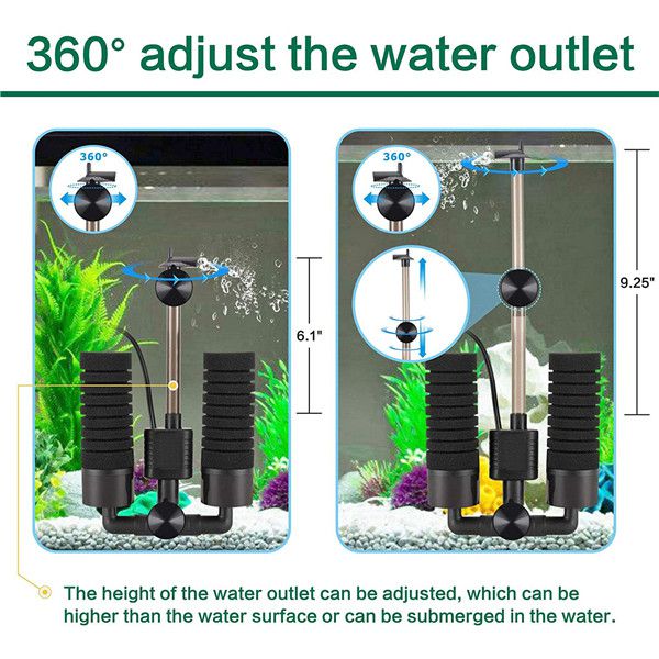 AQQA Electric Aquarium Double Sponge Filter