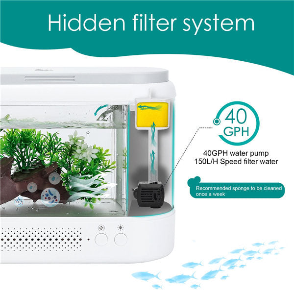 AQQA 1.8 Gallon Multifunction Self-Cleaning Fish Tank