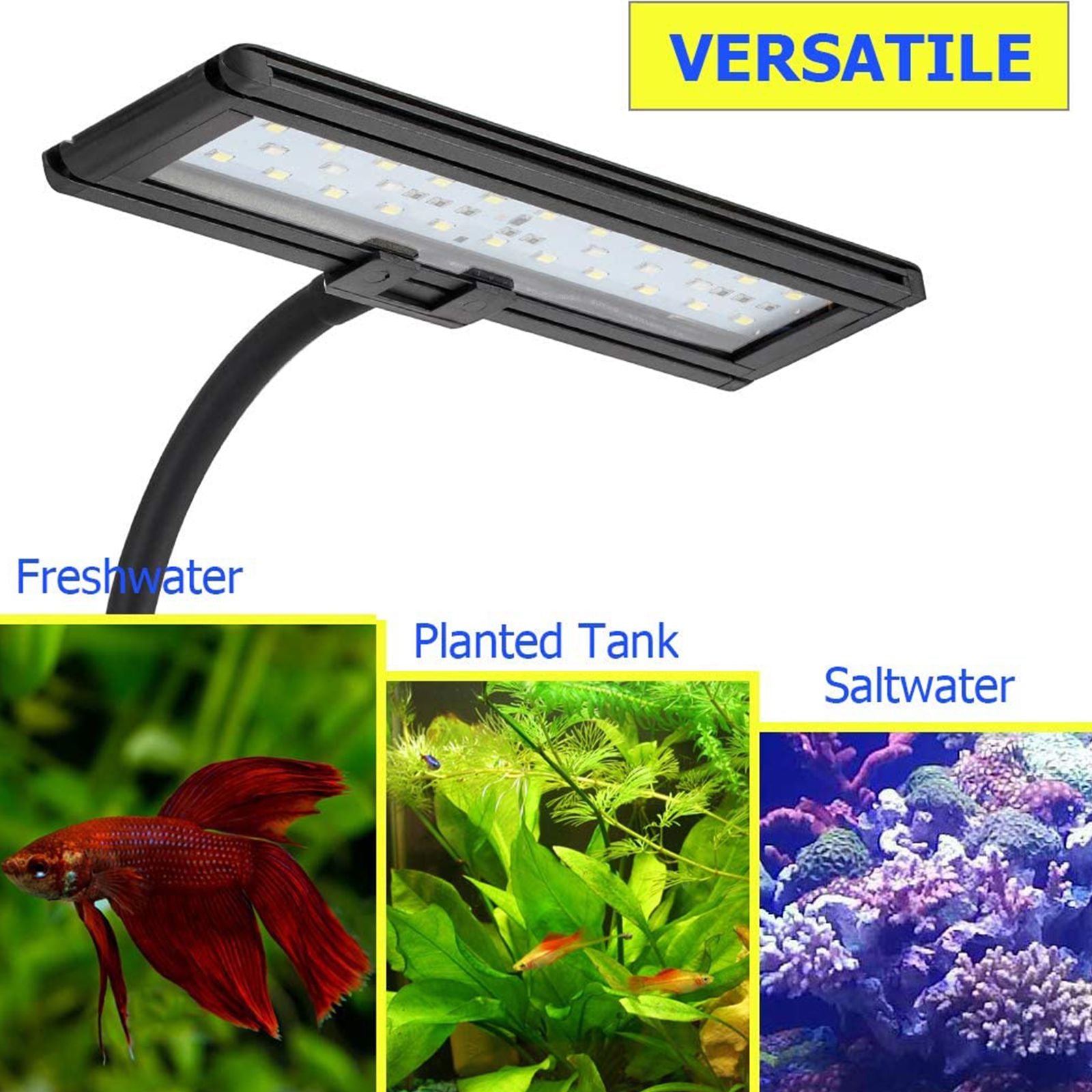 Hygger Blue White LED Aquarium Light with Gooseneck Clamp