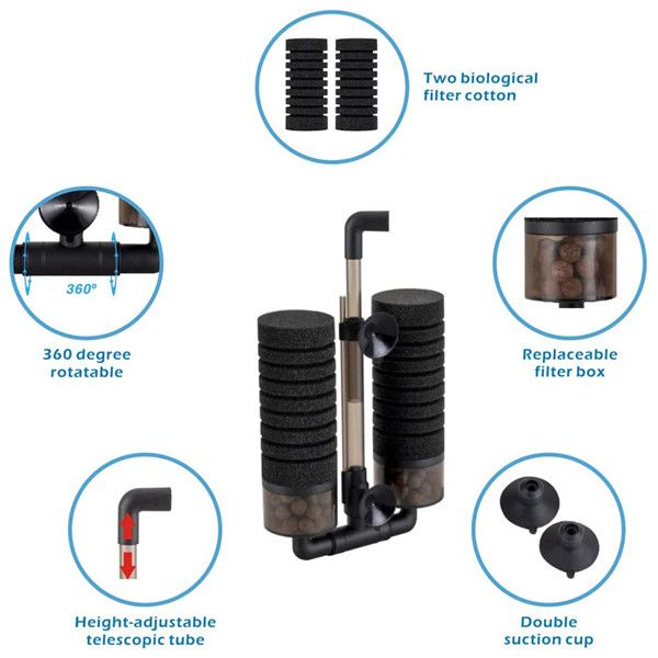 hygger Schildpadfilter Aquarium, 680 LPH 8W Aquarium Binnenfilter, Instelbare Doorstroming Vistank Filter, Schildpadtank Filter met Spons en Koolstofzakjes voor Amfibische Reptielen Kikkers hygger Schildpadfilter Aquarium, 680 LPH 8W Aquarium Binnenfilter, Instelbare Doorstroming Vistank Filter, Schildpadtank Filter met Spons en Koolstofzakjes voor Amfibische Reptielen Kikkers