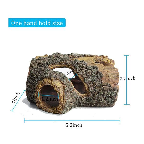 Hygger 5-hole Resin Hollow Tree Trunk Decoration for Aquariums