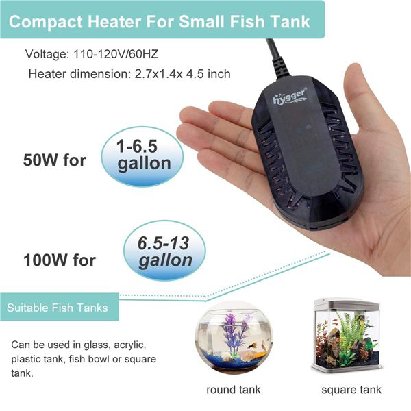 Hygger Mini Oval Aquarium Heater