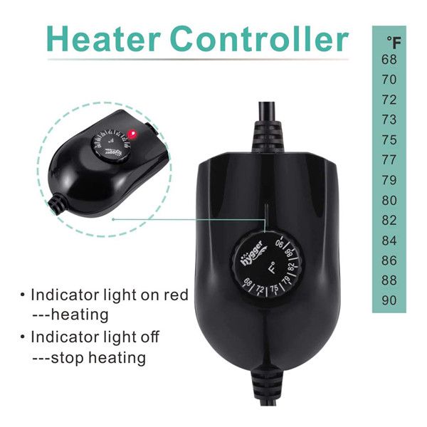 Hygger Mini Quartz Glass Aquarium Heater with External Controller
