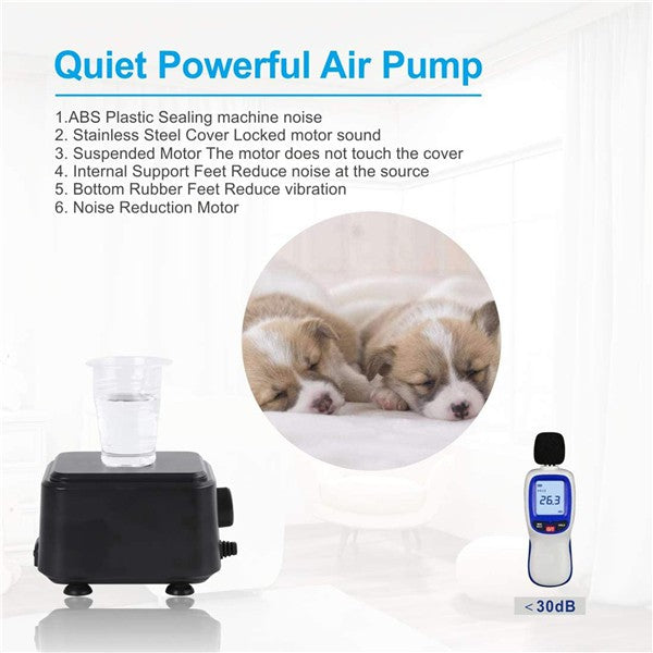 Hygger Super Quiet Air Pump for Aquariums