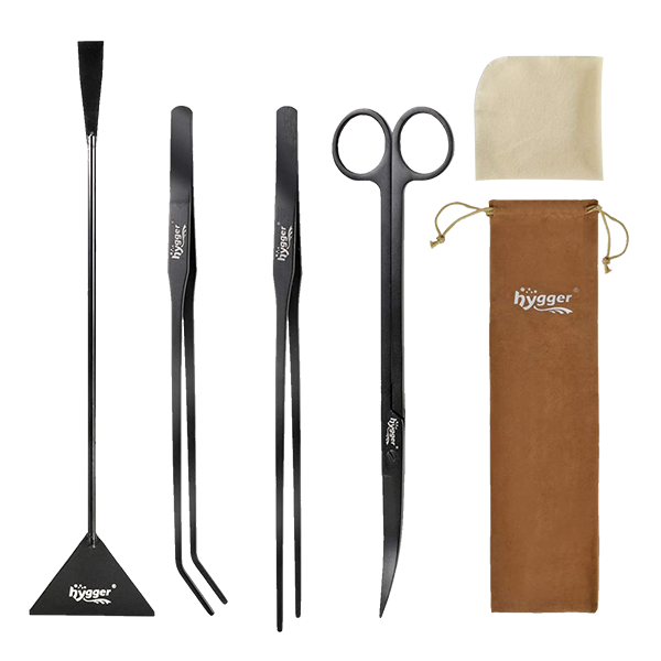 Hygger Stainless Steel Aquarium Tools - Aquatic Plant Tweezers, Scissors, and Spatula Kit