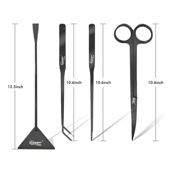 Hygger Stainless Steel Aquarium Tools - Aquatic Plant Tweezers, Scissors, and Spatula Kit