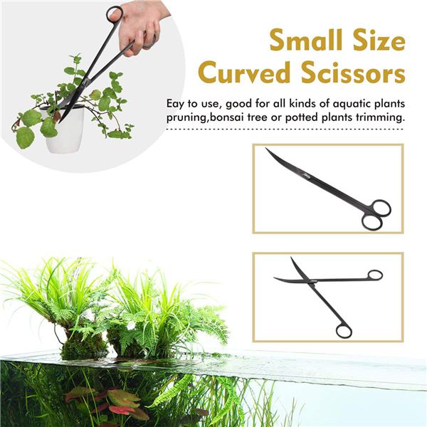 Hygger Stainless Steel Aquarium Tools - Aquatic Plant Tweezers, Scissors, and Spatula Kit