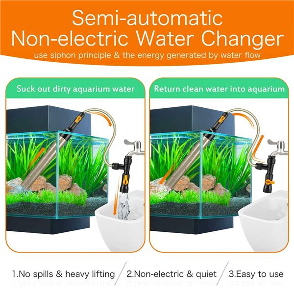 Unique Bargains Aquarium Cleaning Vacuum Water Change Gravel