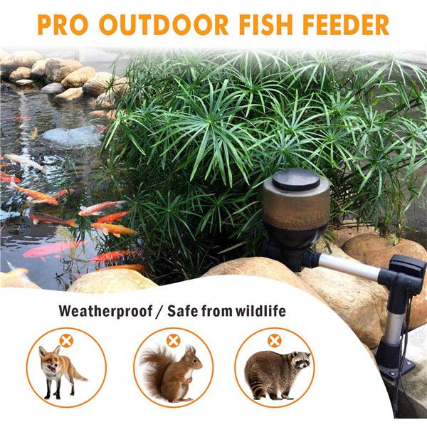 Hygger Automatic Outdoor Pond Fish Feeder for Vacation
