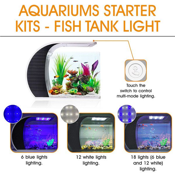 Hygger 5-Gallon Arc-Shaped Aquarium Kit