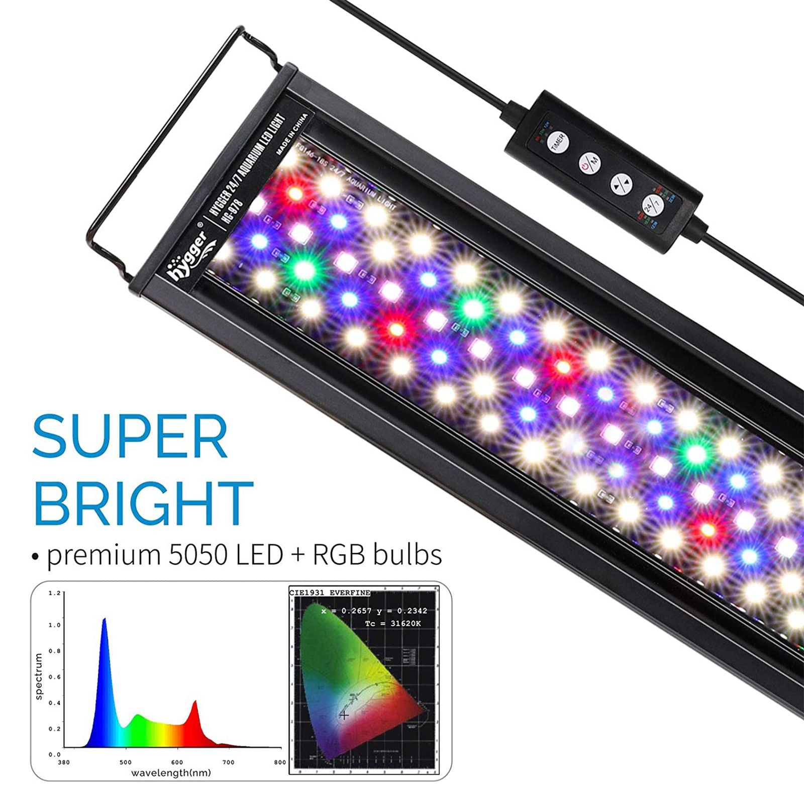 Hygger Led Light Hygger 978 Aquarium Advanced Full Spectrum Fish Tank LED Light ...