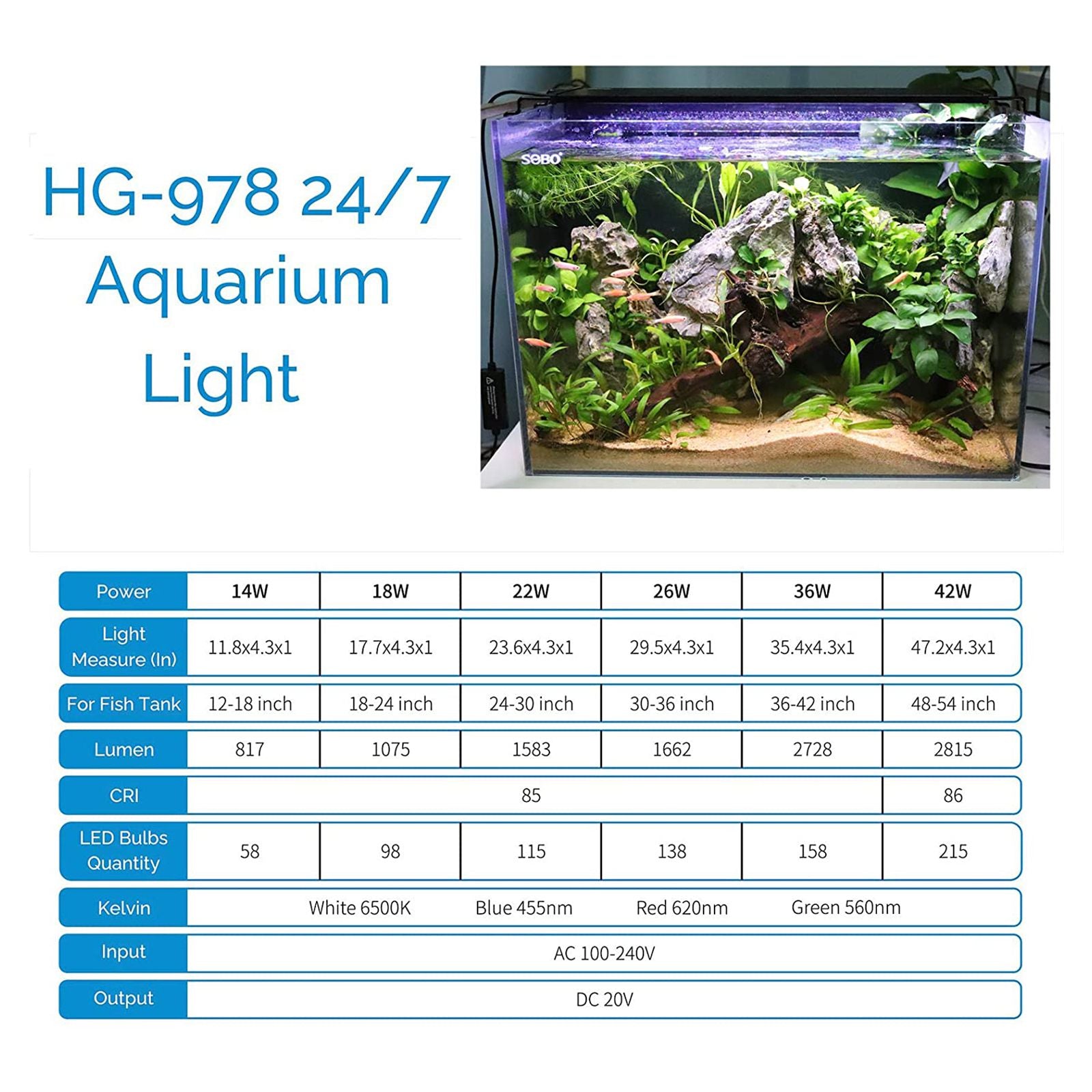Hygger Aquarium Advanced Full Spectrum LED Light