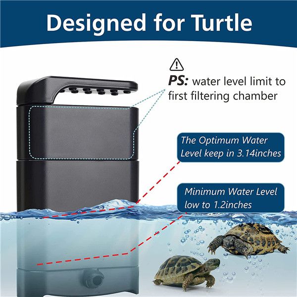 Hygger 979 Multifunctional Aquarium Low Water Level Turtle Tank Filter