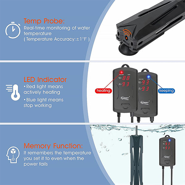 Hygger 007 Newly Quartz Submersible Aquarium Heater